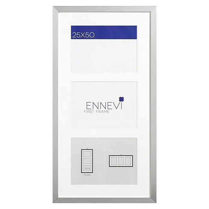 Okvir za sliku 5860 - Srebrne boje, 25 x 50 cm, Drvo - Pogled sprijeda