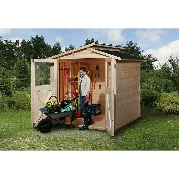 Weka Gartenhaus 323 - Holz, 4,928 m², Wandstärke: 19 mm, Unbehandelt - Anwendungsbeispiel