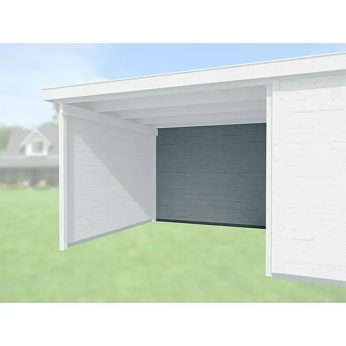 Weka Rückwand für Anbau 150 cm - Grau, Passend für: Weka Gartenhäuser Designhaus 126 A & 172 A - Detailaufnahme