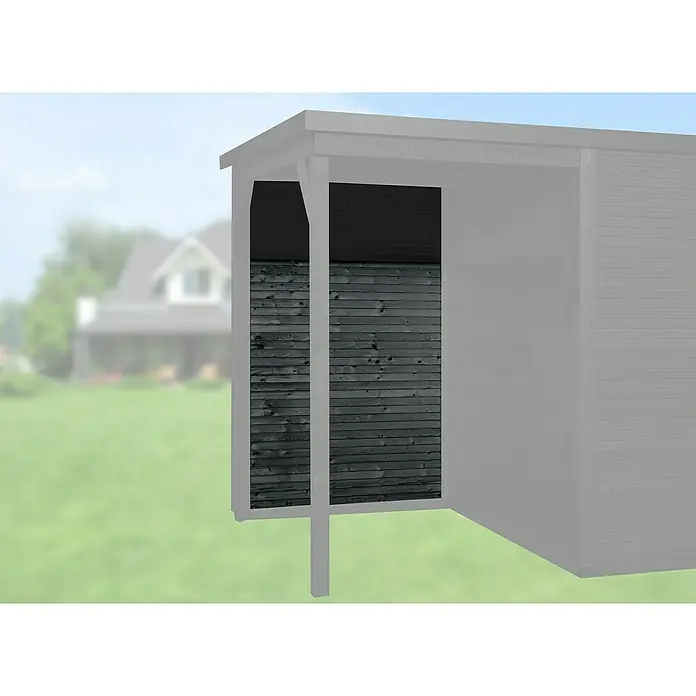 Weka Rückwand Line - Anthrazit, Breite: 147 cm, Passend für: Weka Gartenhaus Designhaus wekaLine 172 A - Detailaufnahme