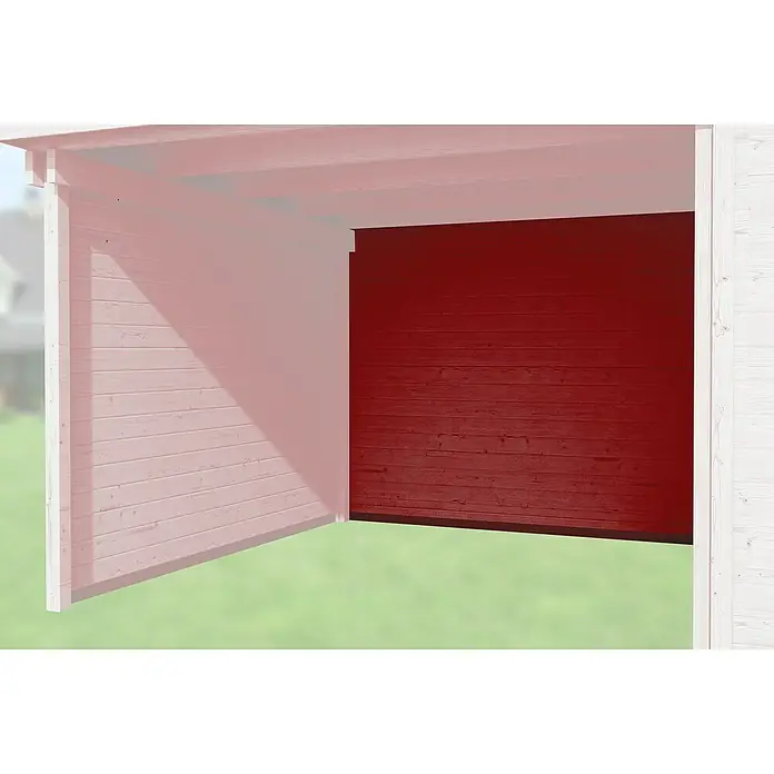 Weka Rückwand für Anbau 150 cm - Schwedenrot, Passend für: Weka Gartenhäuser Designhaus 126 A & 172 A - Detailaufnahme