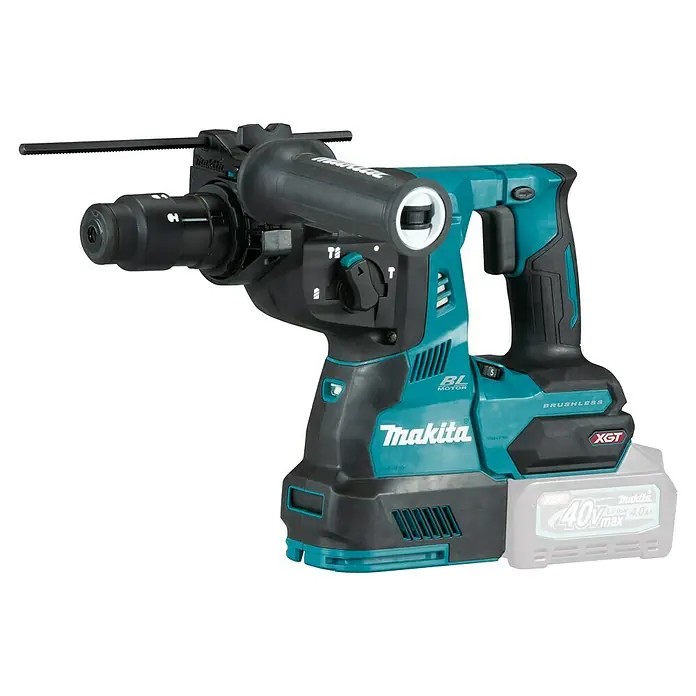 Makita XGT 40 V max. Akku-Kombihammer HR004GZ - 40 V, Ohne Akku, Leerlaufdrehzahl: 0 U/min - 980 U/min, Einzelschlagstärke: 2,9 J - Linke Seitenansicht