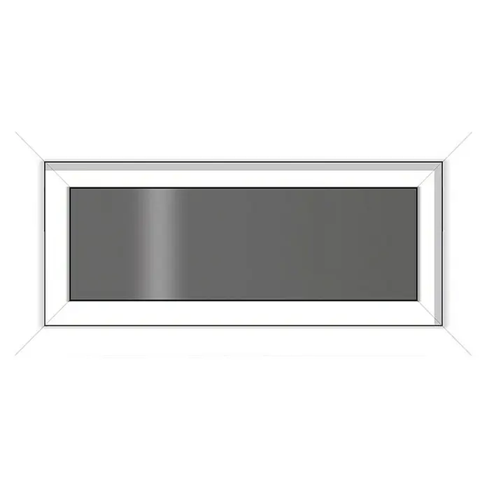 Solid Elements Kellerfenster - B x H: 80 x 40 cm, DIN Anschlag: Rechts, Weiß - Vorderansicht