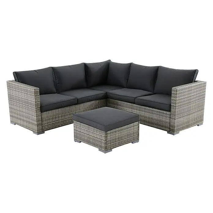 Sunfun Conjunto de muebles Romina - 3 piezas, Marrón natural/Gris - Vista angular