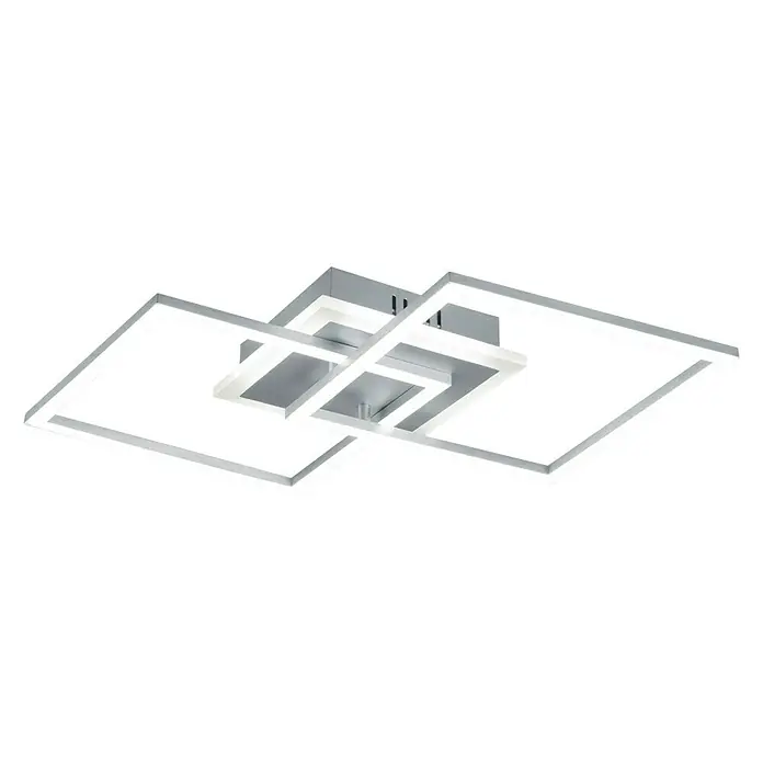 Trio Leuchten LED-Deckenleuchte Venida - 25 W, L x B x H: 57 x 35 x 7 cm, Titan, Warmweiß - Diagonale Ansicht