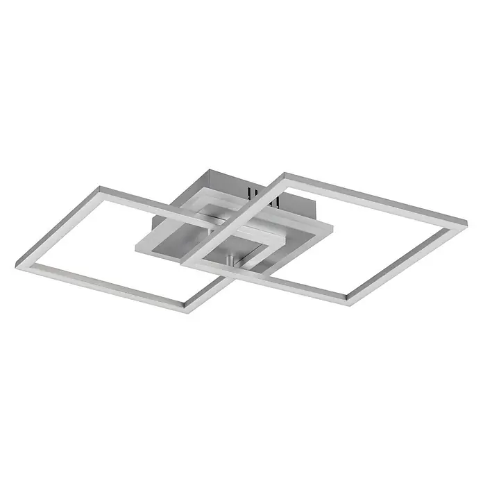 Trio Leuchten LED-Deckenleuchte Venida - 25 W, L x B x H: 57 x 35 x 7 cm, Titan, Warmweiß - Diagonale Ansicht