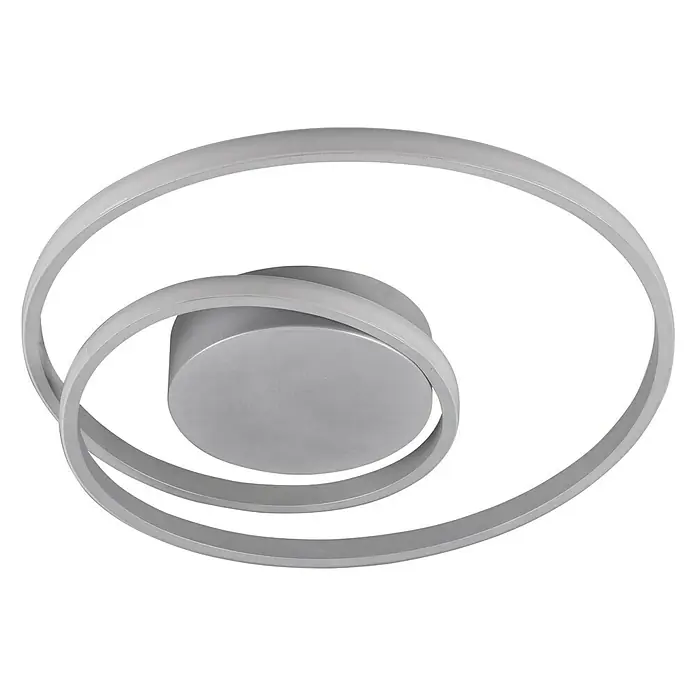 Trio Leuchten LED-Deckenleuchte rund Zibal - 22 W, Ø x H: 390 mm x 7 cm, Titan, Warmweiß - Diagonale Ansicht