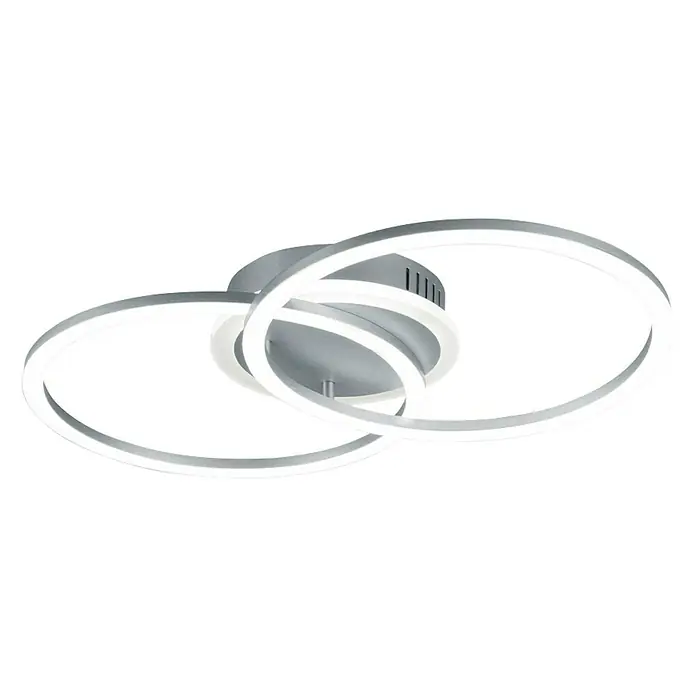 Trio Leuchten LED-Deckenleuchte Venida - 25 W, L x B x H: 50 x 30 x 7 cm, Titan, Warmweiß - Diagonale Ansicht