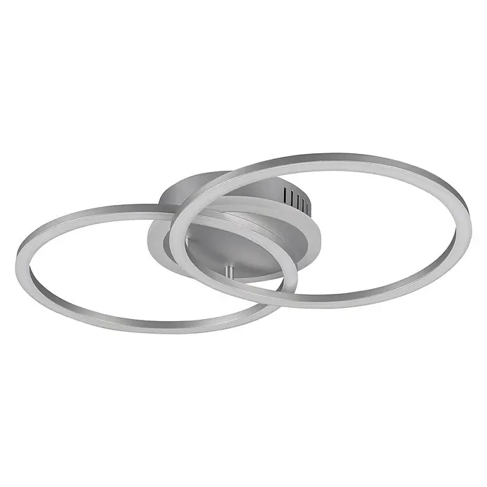 Trio Leuchten LED-Deckenleuchte Venida - 25 W, L x B x H: 50 x 30 x 7 cm, Titan, Warmweiß - Diagonale Ansicht