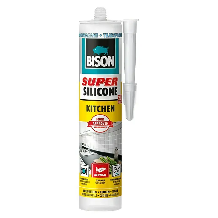 Bison Siliconenkit Super Silicone Kitchen - 310 ml, Transparant - Vooraanzicht