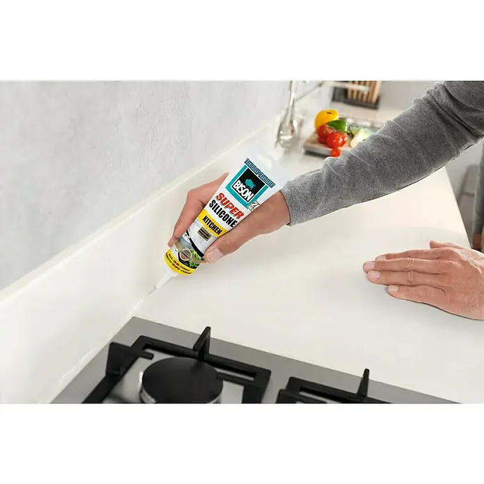Bison Siliconenkit Super Silicone Kitchen - 150 ml, Transparant - Toepassingsvoorbeeld