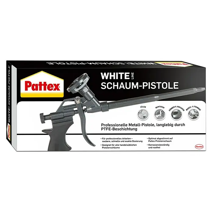 Pattex Schaumpistole - Geeignet für: Handelsüblicher Pistolenschaum, Metall - Vorderansicht