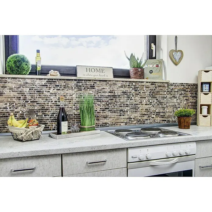Mosaikfliese MOS BRICK 476 - 32,2 x 30,5 cm, Braun, Matt - Stimmungsaufnahme