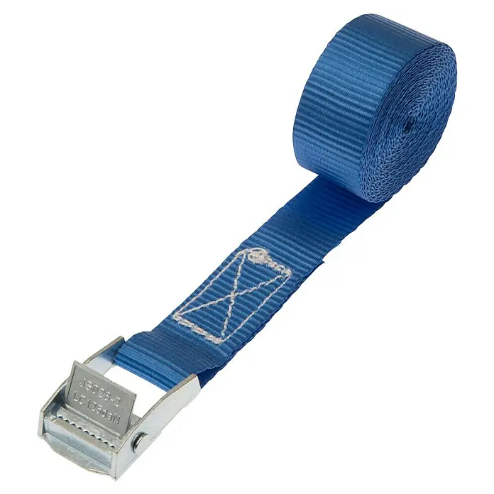 Alpha Tools Correa de sujeción - 2,5 m x 2,5 cm, Carga soportada: 125 kg, Con hebilla de apriete - Vista angular