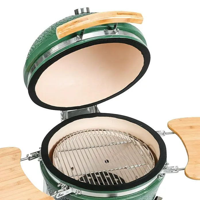 Kingstone Roštilj na drveni ugljen Kamado BBQ 18 - Zelene boje, Dimenzija rešetke za pečenje: Ø 38 cm - Detaljan prikaz