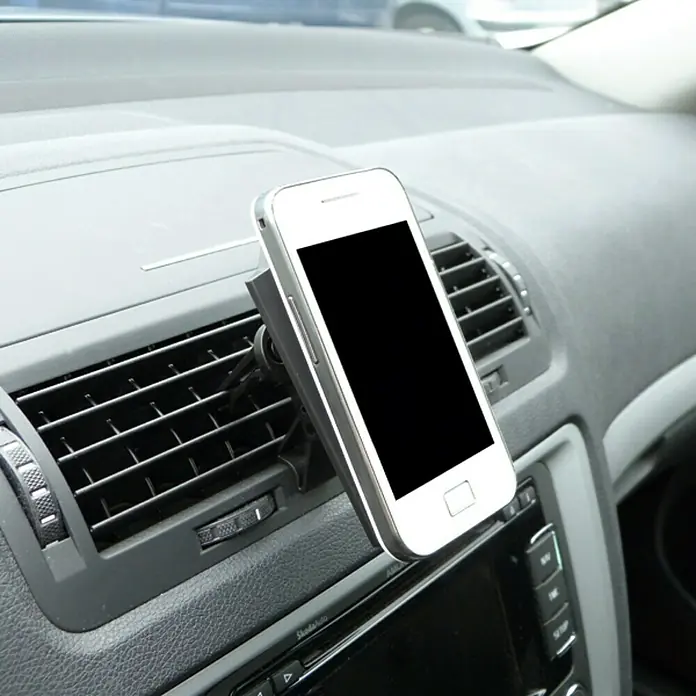 Telefoonhouder met kleefpad - Kunststof, Zwart - Toepassingsvoorbeeld