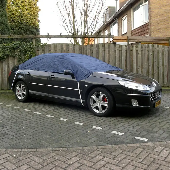 Carpoint Autohoes Dak Polyester XL 292 x 160 x 33 cm - Materiaal: Polyester, Kleur: Blauw - Toepassingsvoorbeeld