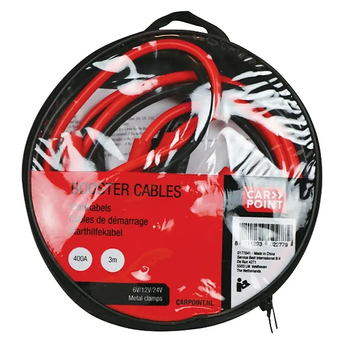 Carpoint Startkabel set 400A Geïsoleerde Handgreep - Geschikt voor: Alle batterijtypes, 3 m - Bovenaanzicht