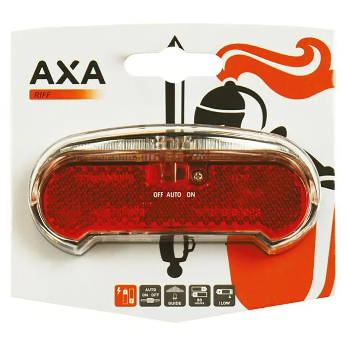Axa Achterlicht Fietsverlichting Riff Battery Auto 50-80 mm - Led, Geschikt voor: Fietsen - Top-down weergave