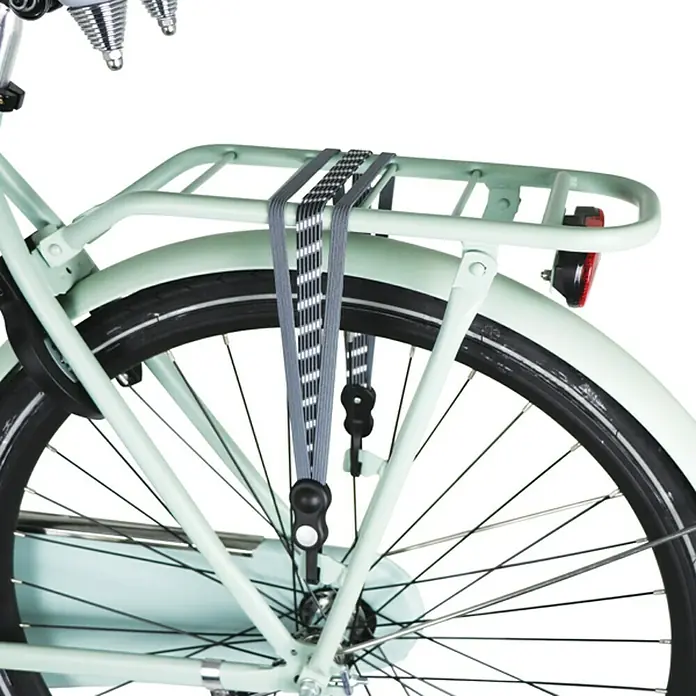 Dresco Bagagedrager Snelbinder met haken - Geschikt voor: Fietsen - Toepassingsvoorbeeld