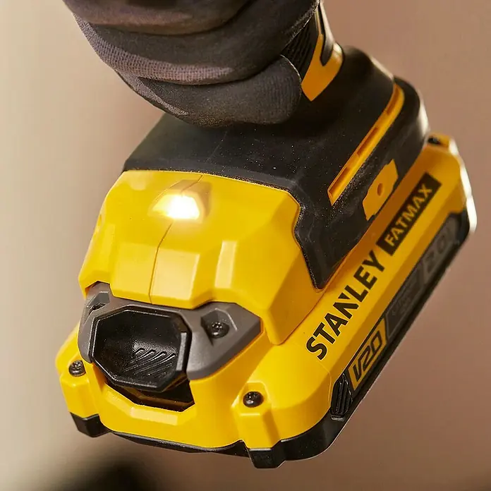 Stanley FatMax Taladro atornillador de batería SFMCD720D2K - 18 V, 2 baterías, 2 Ah, Número de revoluciones de marcha en vacío: 600 r.p.m. - 2.100 r.p.m. - Primer plano