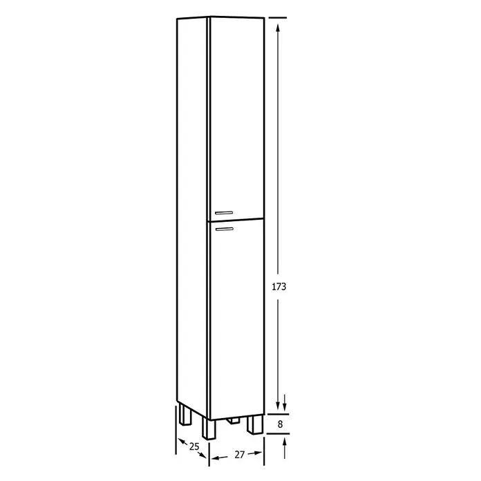 Columna Elicio - 27 x 25 x 181 cm, Blanco