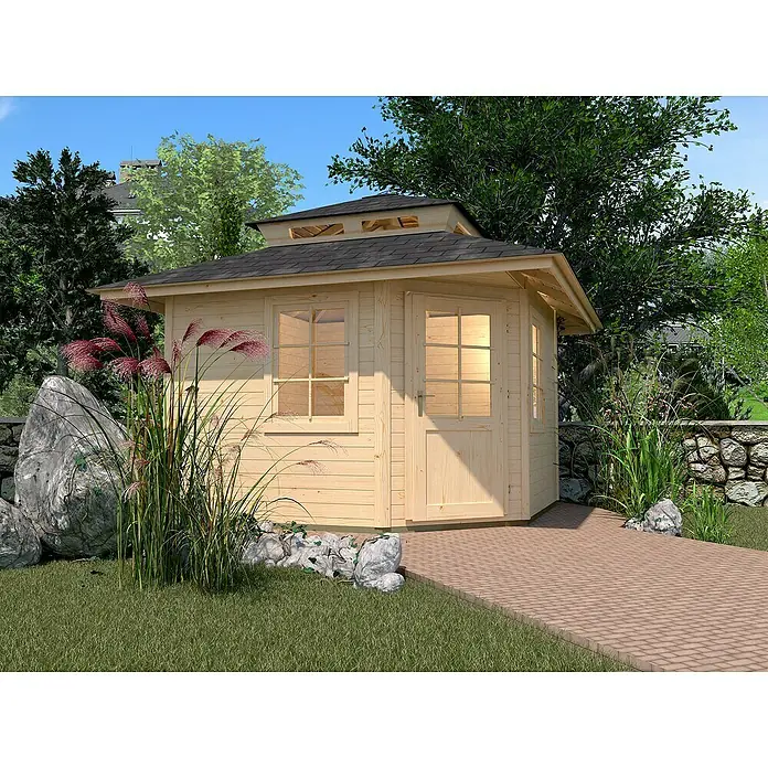 Weka Gartenhaus 149 - Holz, 5,664 m², Wandstärke: 28 mm, Mit Dachaufsatz - Stimmungsaufnahme