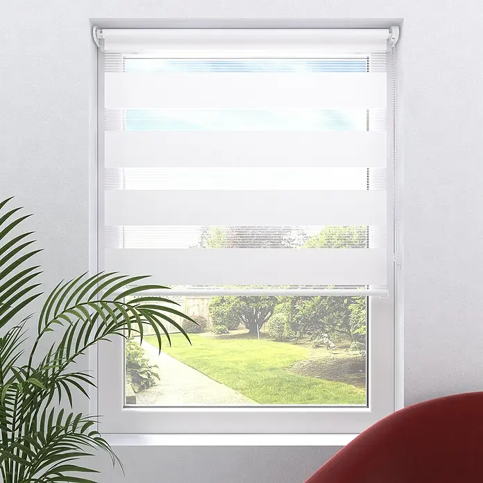 Doppelrollo Basic - B x H: 60 x 150 cm, Weiß - Stimmungsaufnahme