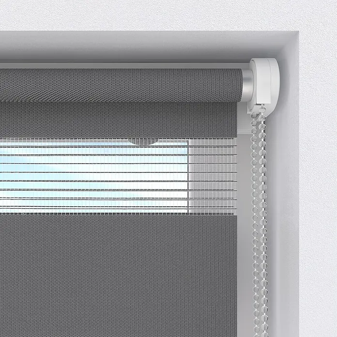 Expo Ambiente Doppelrollo Mini - B x H: 75 x 150 cm, Grau - Detailaufnahme
