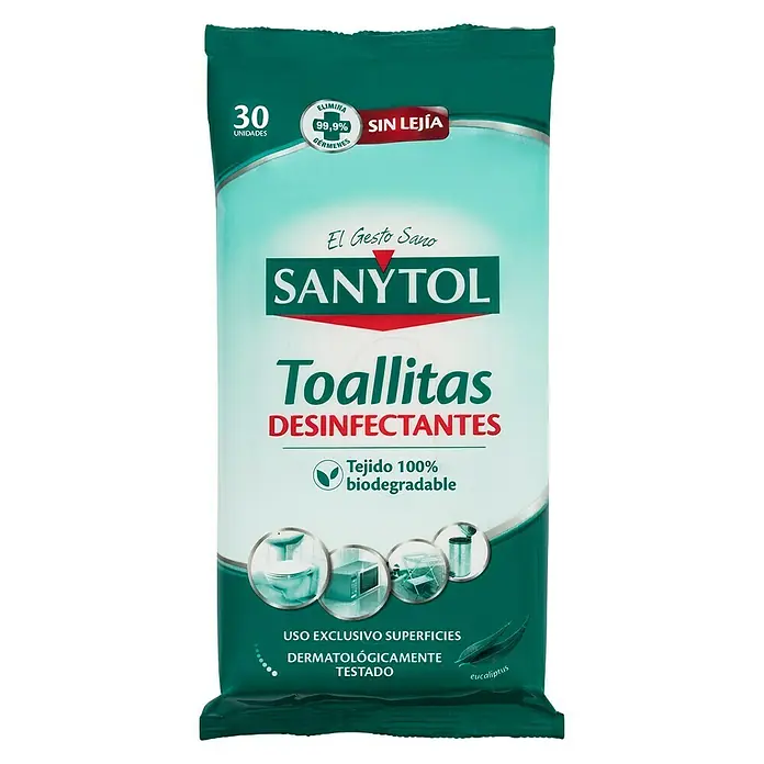 Sanytol Toallitas de papel Desinfectantes - 30 ud. - Vista descendente