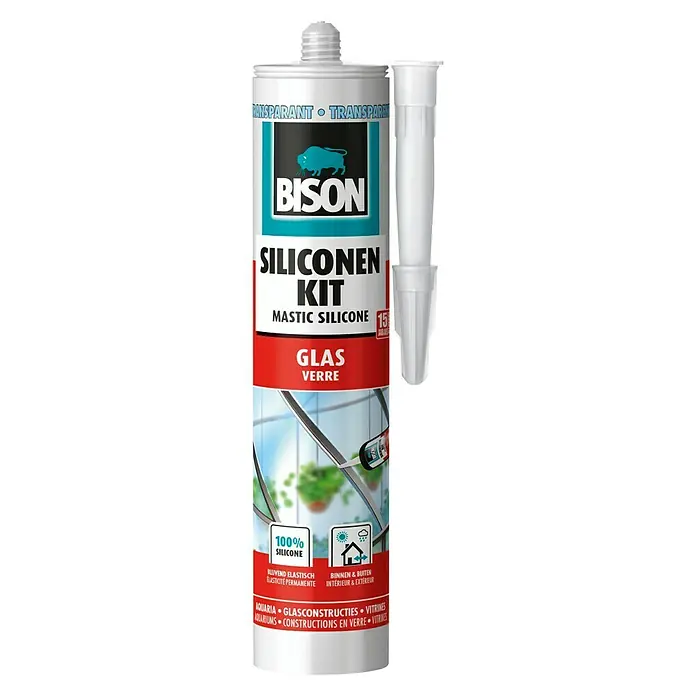 Bison Siliconenkit Glas - 310 ml, Transparant - Vooraanzicht
