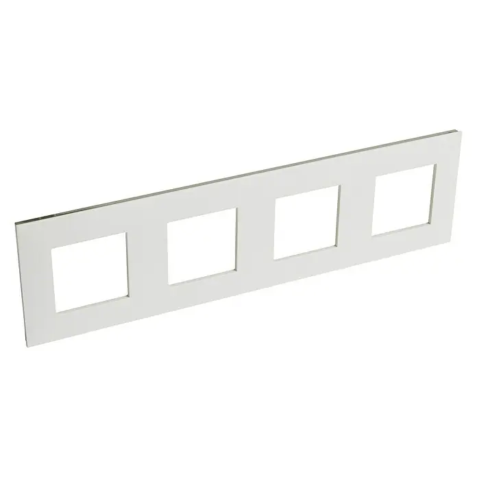 Legrand Valena Next Marco - Blanco/Cromado, x 4, Plástico, Montaje en la pared - Vista angular