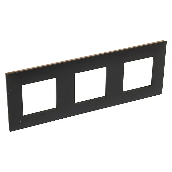 Legrand Valena Next Marco negro/cobre - Negro/Cobre, x 3, Plástico, Montaje en la pared - Vista angular