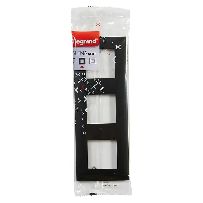Legrand Valena Next Marco negro/cobre - Negro/Cobre, x 3, Plástico, Montaje en la pared - Vista descendente