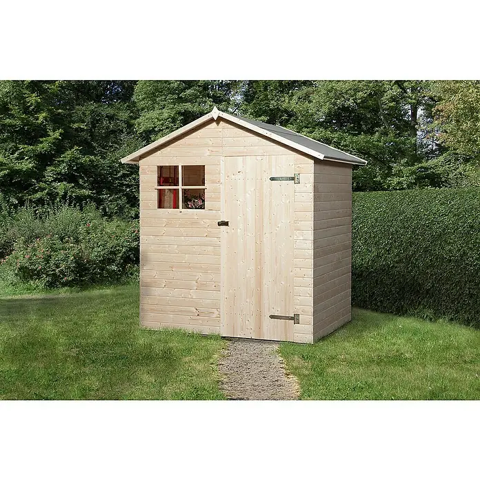 Weka Gerätehaus 345 - 205 cm, 158 cm, Holz, Natur - Stimmungsaufnahme