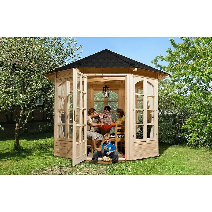 Weka Gartenpavillon 234 B - L x B x H: 365 x 336 x 300 cm, Fichte - Stimmungsaufnahme