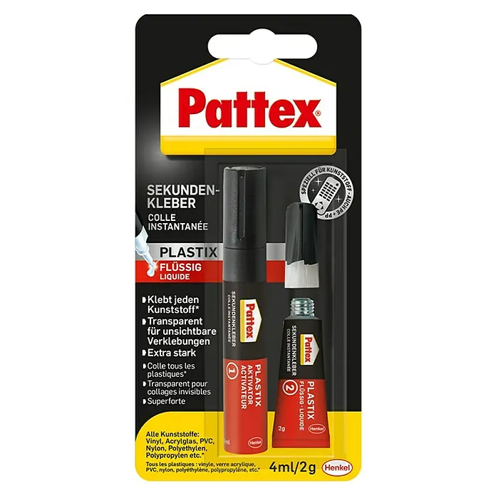 Pattex Sekundenkleber Plastix - 2 -tlg. - Vorderansicht