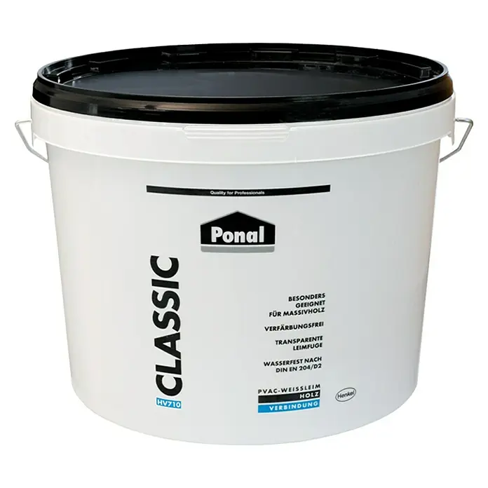 Ponal Holzleim Classic - 5 kg, Lösemittelfrei, Transparent (getrocknet) - Vorderansicht