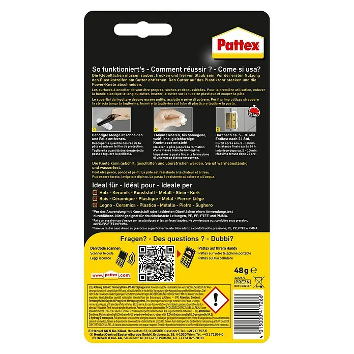 Pattex Powerknete Repair Express - 48 g - Rückansicht