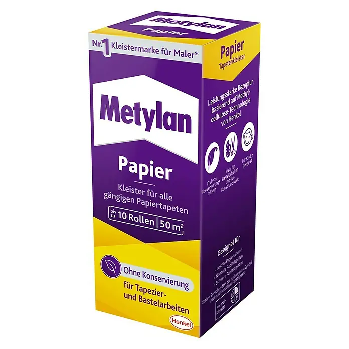 Metylan Tapetenkleister Papier - 125 g - Diagonale Ansicht