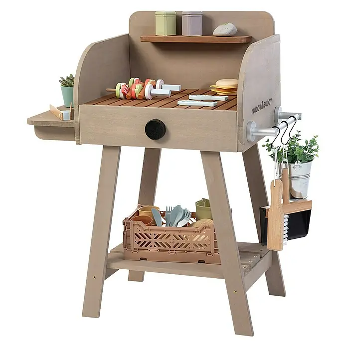 Muddy Buddy Spielgrill BBQ Chef - 68 x 37 x 79 cm, Warmgrau - Vorderansicht