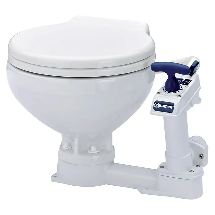 Talamex Boordtoilet - l x b x h: 47 x 45 x 38 cm, Keramiek, Wit, Handmatige waterspoeling - Zijaanzicht links