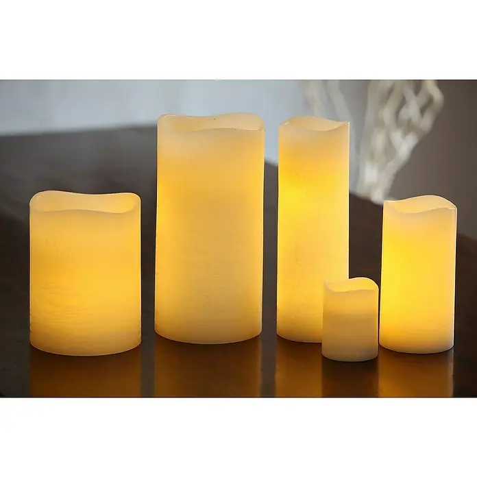 Flower Power LED svijeća - Visina: 30 cm, Promjer: 10 cm, Pravi vosak - Živopisni prikaz