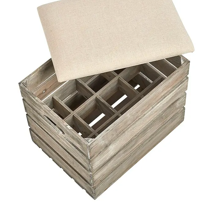 Zeller Present Sitz- & Aufbewahrungsbox Sitztruhe mit Flascheneinteilung - L x B x H: 400 x 295 x 370 mm - Ansicht von oben