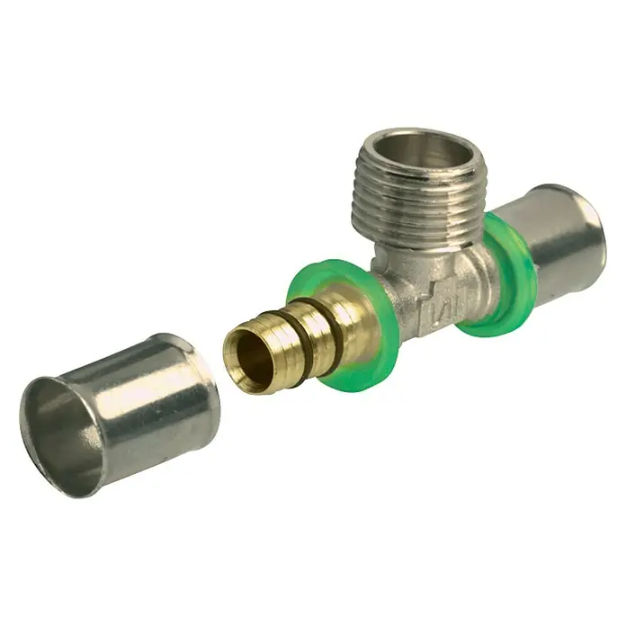 Standard Hidráulica T multicapa roscada MultiStandard M - 16 mm, Rosca exterior: ½″ - Vista angular