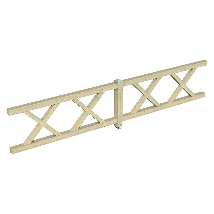 Skan Holz Brüstungsgeländer - Passend für: Skan Holz Leimholz-Pavillons, Pfostenabstand 465 cm, Natur - Diagonale Ansicht