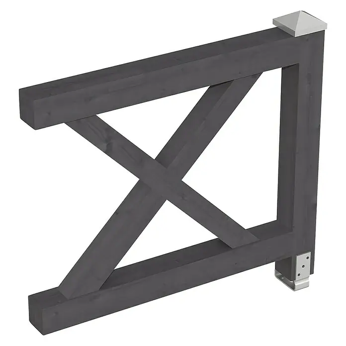 Skan Holz Brüstungsgeländer - Passend für: Skan Holz Leimholz-Pavillons, Pfostenabstand min. 270 cm, Schiefergrau - Diagonale Ansicht
