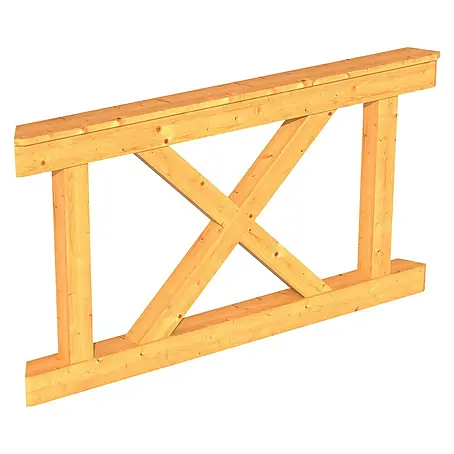 Skan Holz  Brüstungsgeländer Andreaskreuz