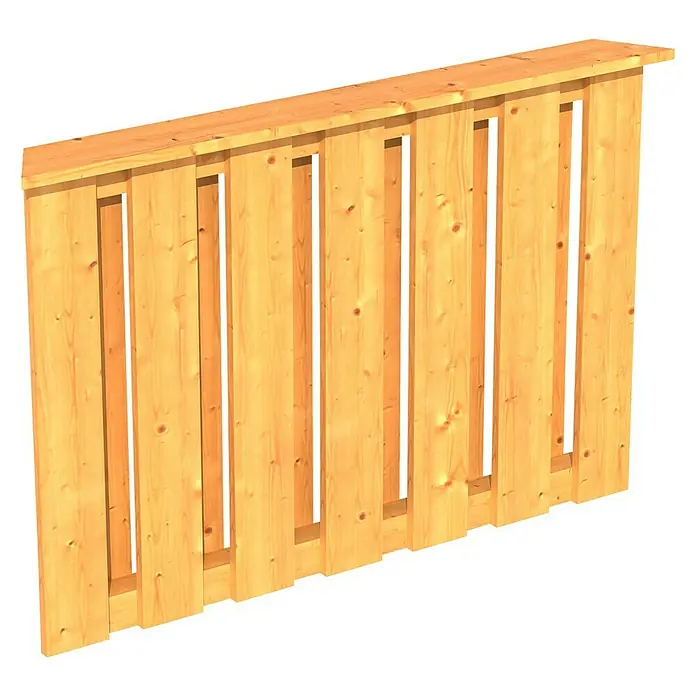 Skan Holz Brüstungsgeländer - Passend für: Skan Holz Pavillon Colmar 1, Natur - Diagonale Ansicht