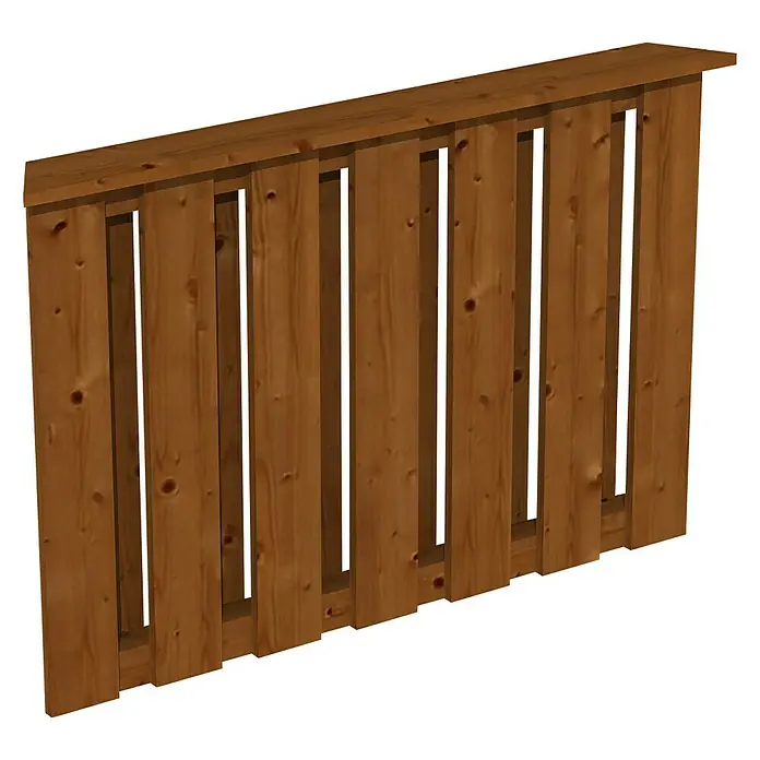Skan Holz Brüstungsgeländer - Passend für: Skan Holz Pavillon Colmar 1, Nussbaum - Diagonale Ansicht